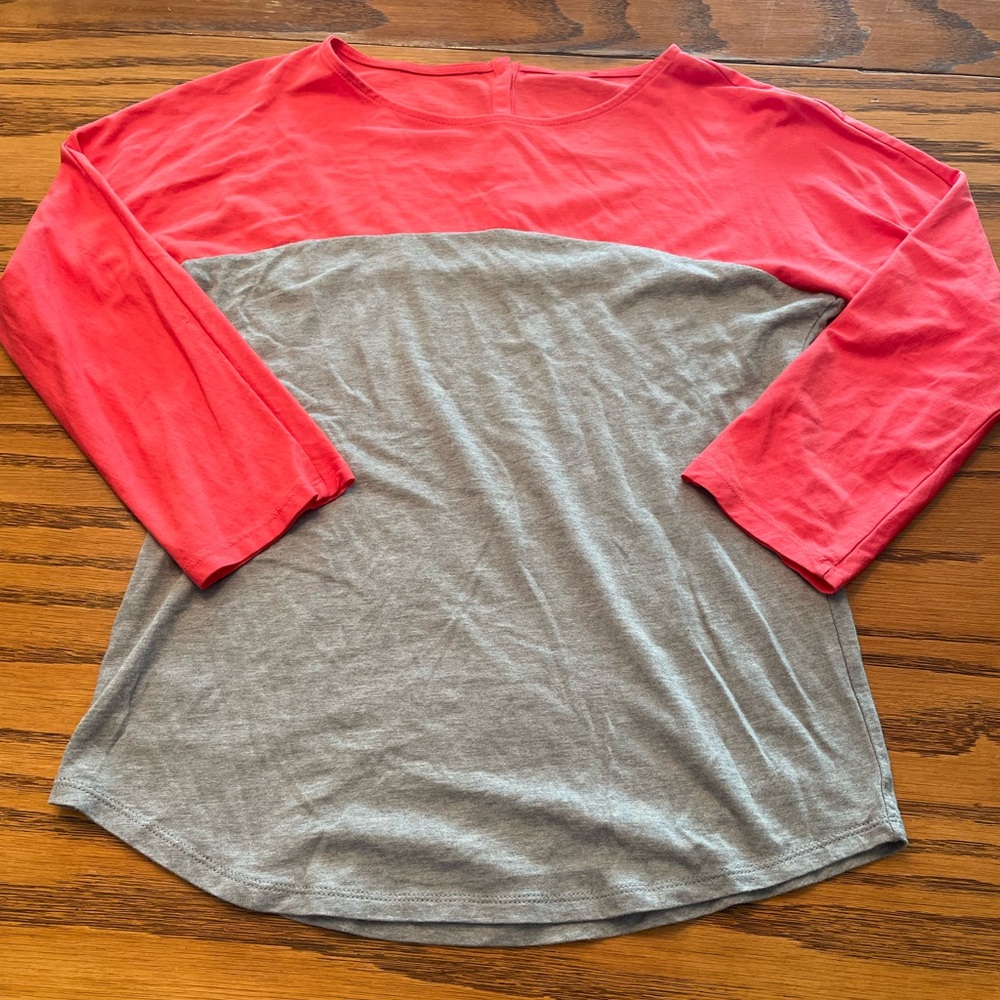 Patagonia Coral and Gray Long Sleeve Tee